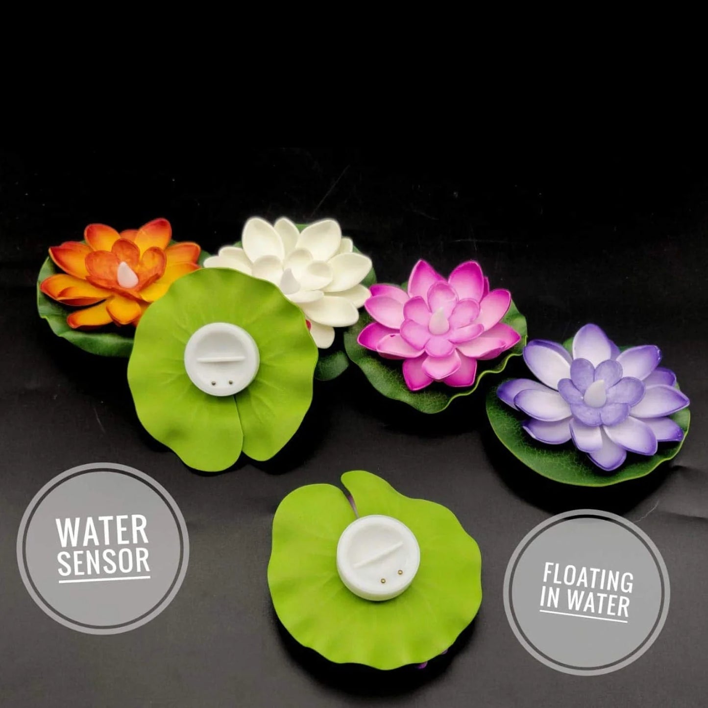 Water Floating Smokeless Candles & Lotus Flowers