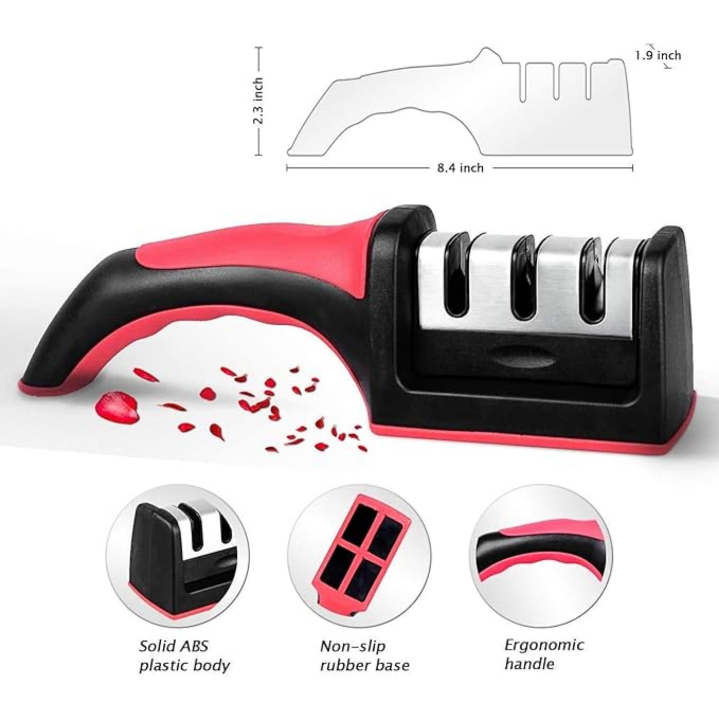 Manual Red &amp; Black Knife Sharpener