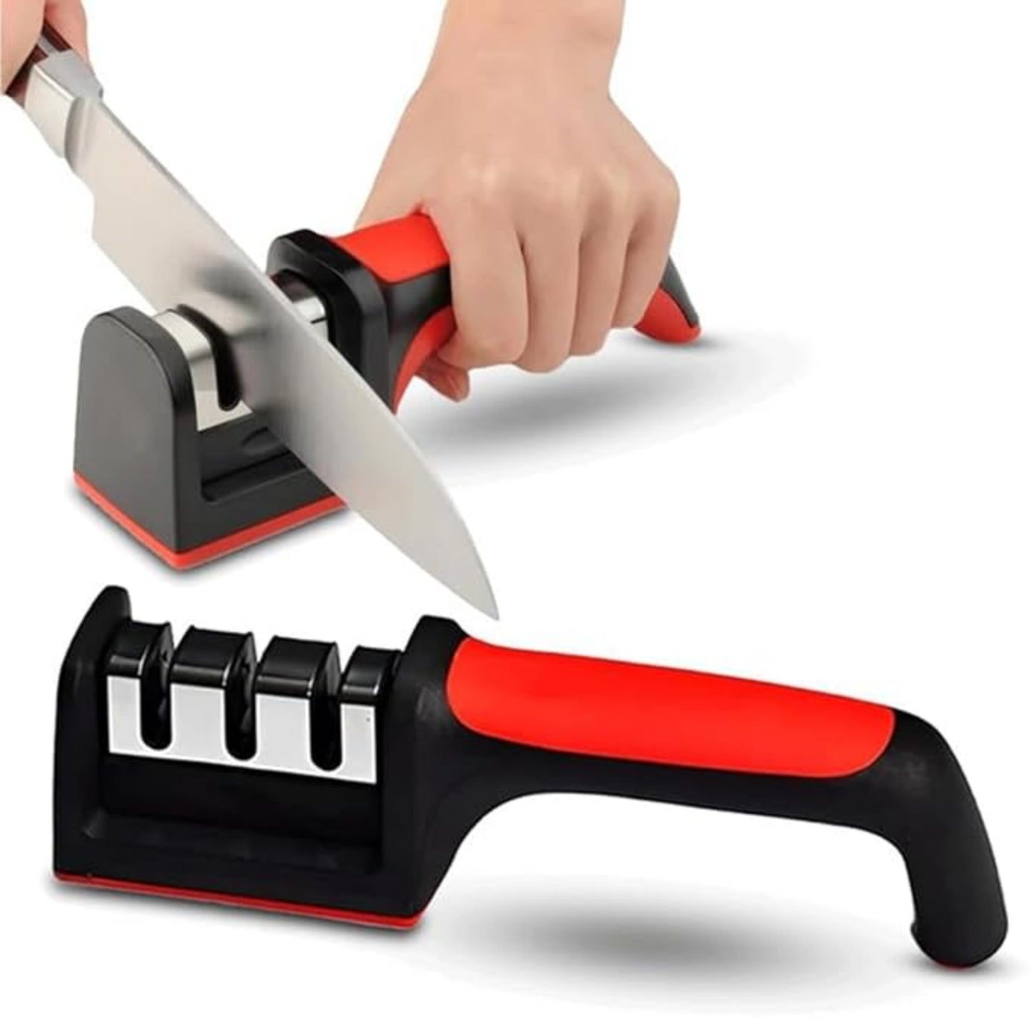 Manual Red &amp; Black Knife Sharpener