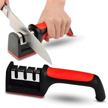 Manual Red &amp; Black Knife Sharpener