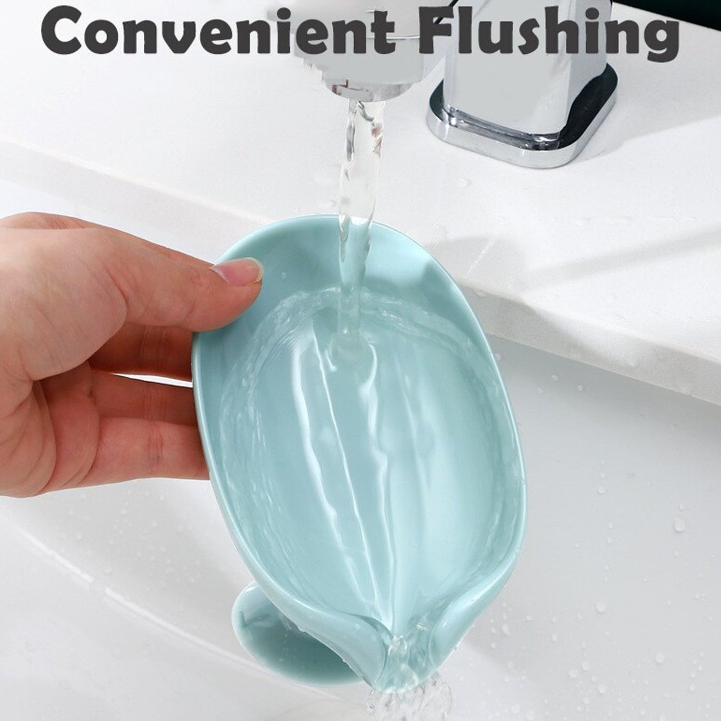 Leaf-Shape Self-Draining Soap Dish Holder