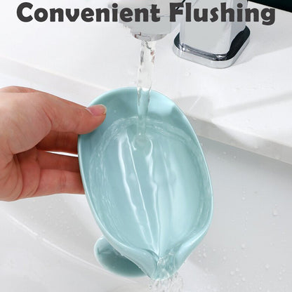 Leaf-Shape Self-Draining Soap Dish Holder