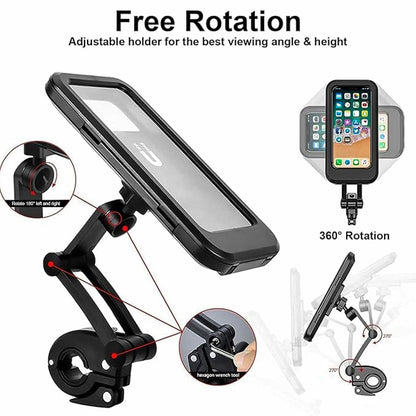 360° Rotation Waterproof Bike Phone Mount