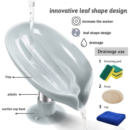 Leaf-Shape Self-Draining Soap Dish Holder