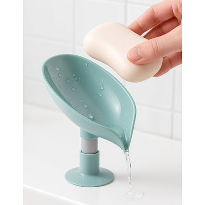 Leaf-Shape Self-Draining Soap Dish Holder