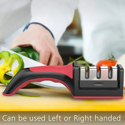 Manual Red &amp; Black Knife Sharpener