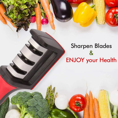Manual Red &amp; Black Knife Sharpener